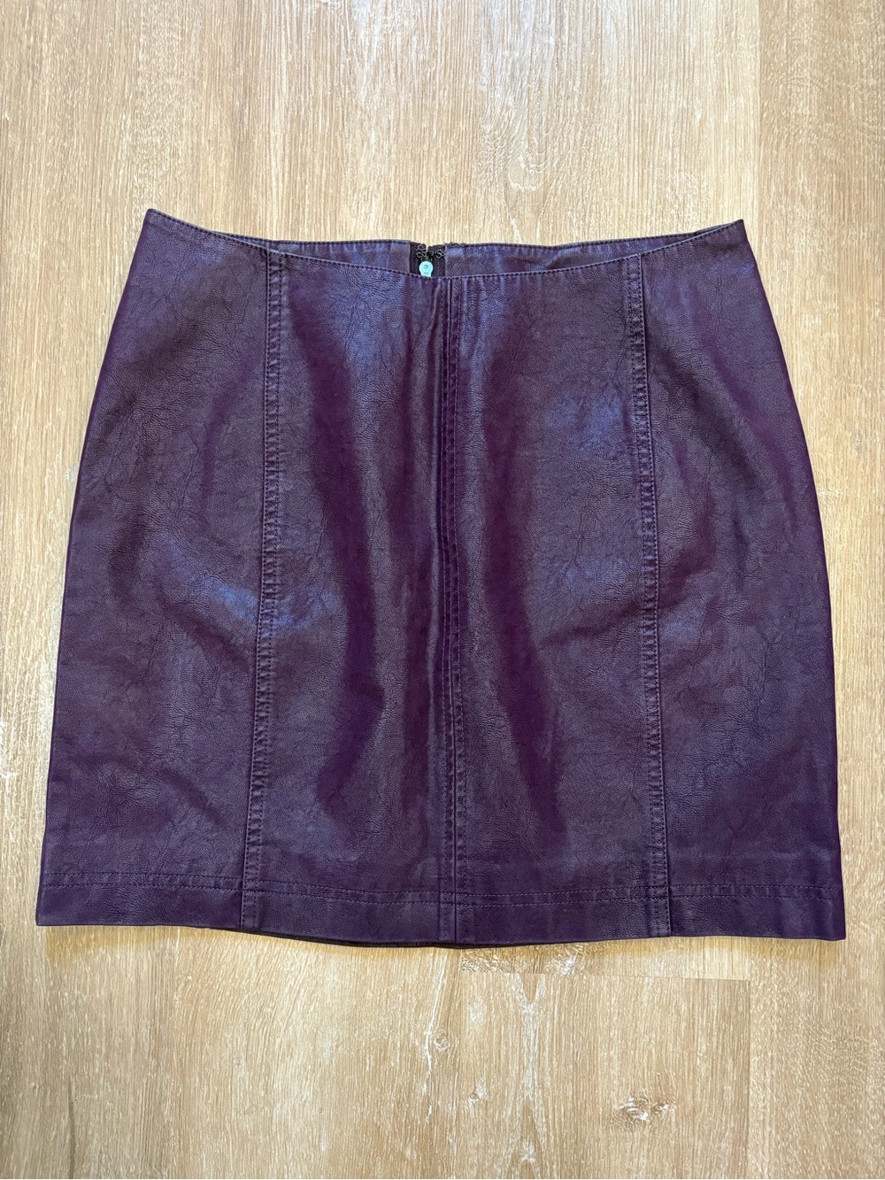 Free People Women’s Purple Faux Leather Mini Skirt